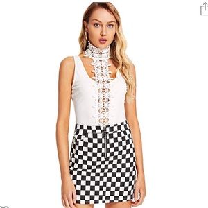 Checkered board skirt